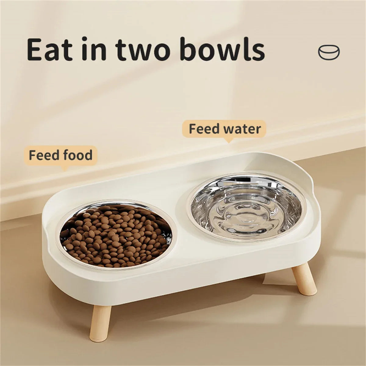 Colorful Stainless Steel Double Pet Bowl