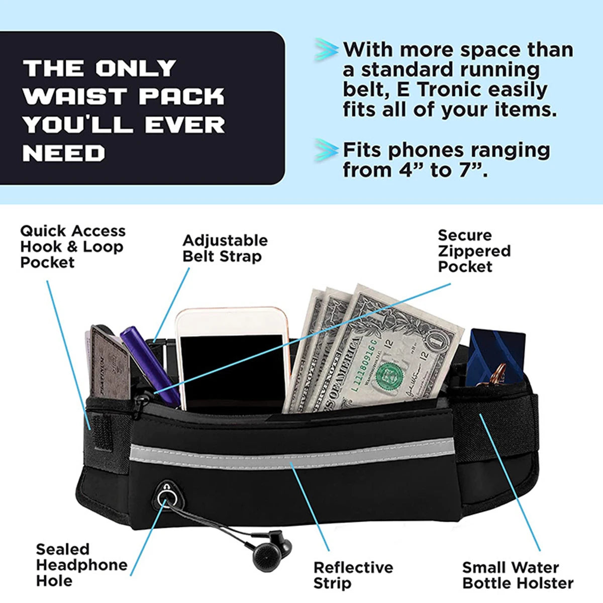 Hands-Free Dog Leash with Waist Bag