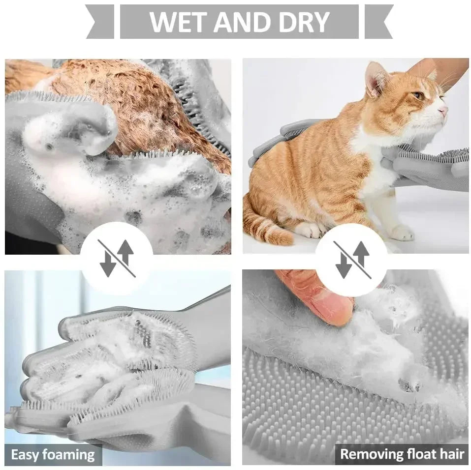 Pet Grooming Bathing Gloves