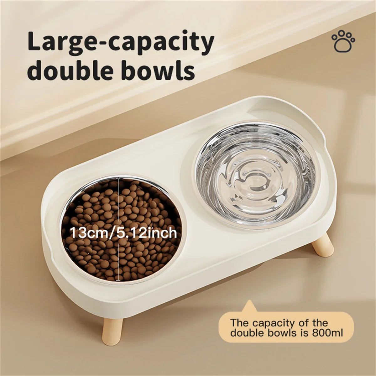Colorful Stainless Steel Double Pet Bowl