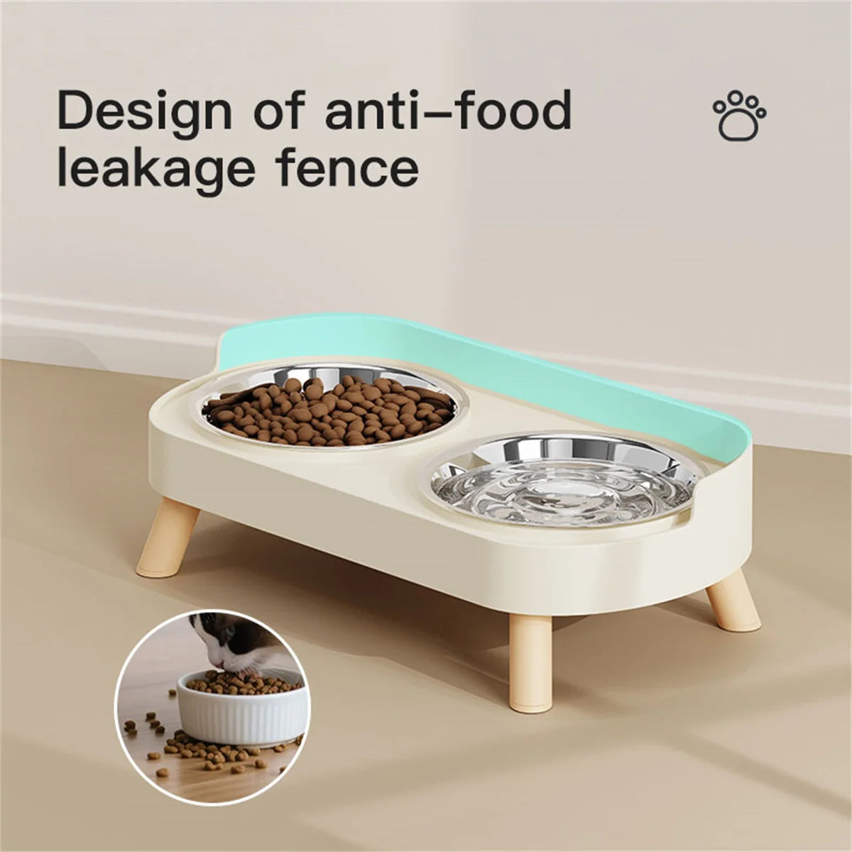 Colorful Stainless Steel Double Pet Bowl